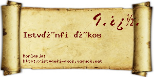 Istvánfi Ákos névjegykártya